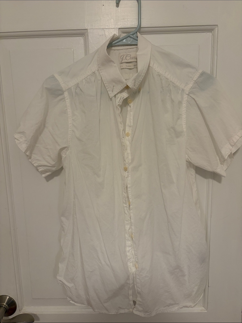 J. Crew White Short-Sleeve Button-Down Shirt